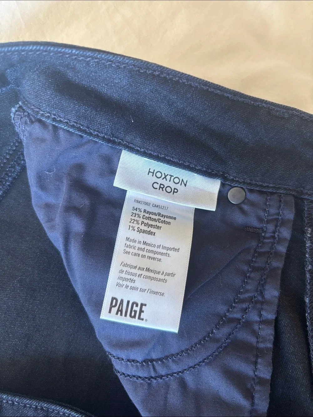 Paige Denim Hoxton Crop Skinny Jeans in Dark Navy Wash, 29 - Picture 7 of 8